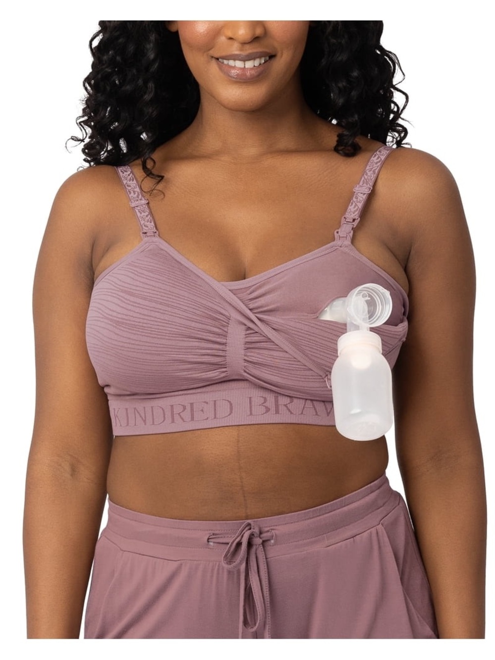 Kindred Bravely Mauve Sublinme Hands Free Nursing & Pumping Bra Medium